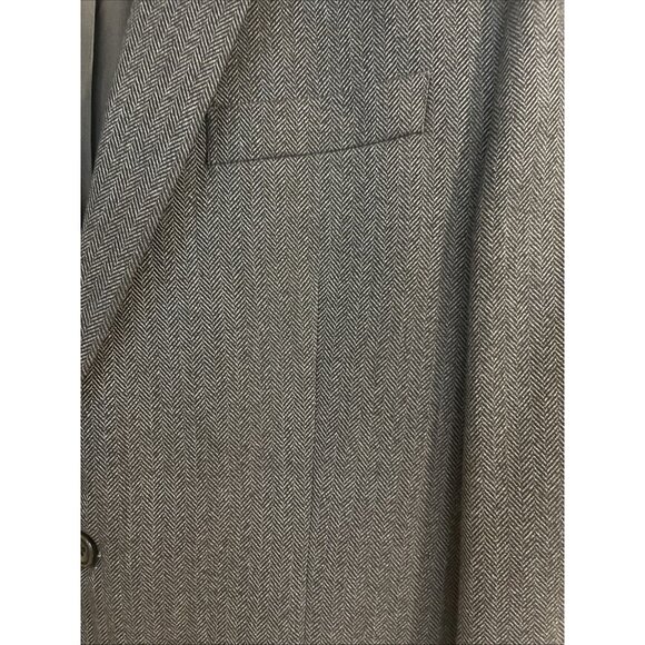 Michael Kors Jacket Mens 42L Gray Herringbone Two Button Blazer Suit Coat Career - Picture 2 of 13